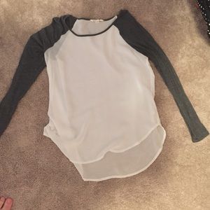 Long sleeve sheer baseball tshirt