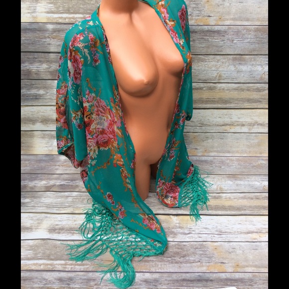 JADE FLORAL KIMONO/COVER UP - Picture 3 of 4