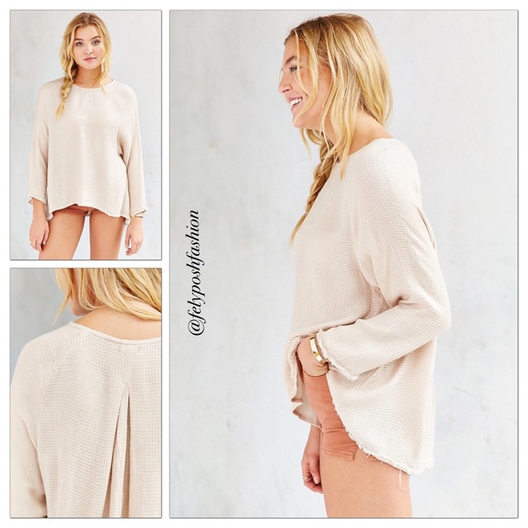 Urban Outfitters Tops - Urban Outfitter Ecote Beige Jetty Cozy Thermal Top