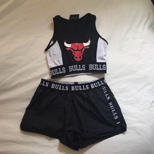 Chicago Bulls Outfit. Crop Tank and shorts