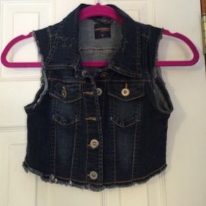 Cropped Denim Vest