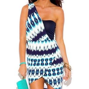 NEW Navy Blue One Shoulder Mini Dress