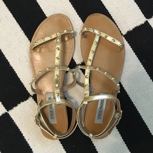 steve madden gold studded sandals
