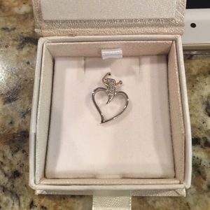 White gold heart pendant