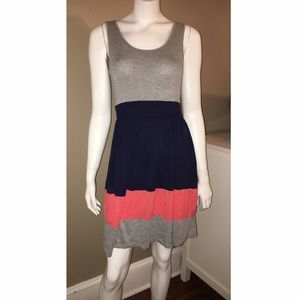 Summer Cotton Sundress Grey Navy Coral