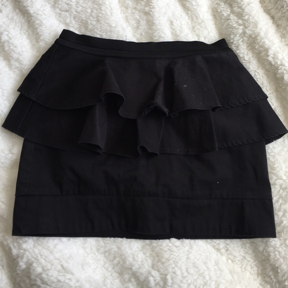 Black Ruffle mini skirt