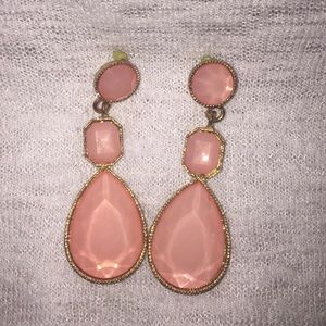 Simple Pink Dangling Earrings