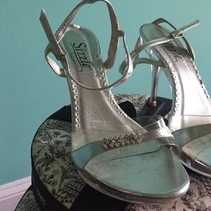 Fancy silver high heels