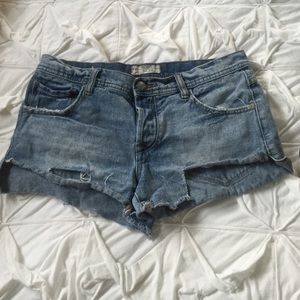 Free people distressed denim shorts