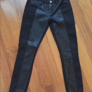 Blank NYC half leather black pants