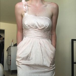 Blush pink floral imprint formal dress