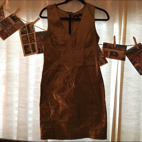 Metallic Gold Bodycon Dress from ANGL