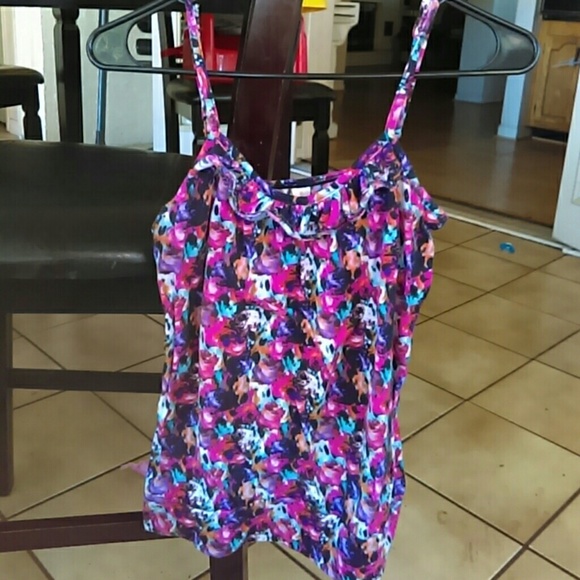 Bright floral print tank