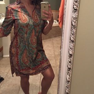 Silk colorful patterned dress