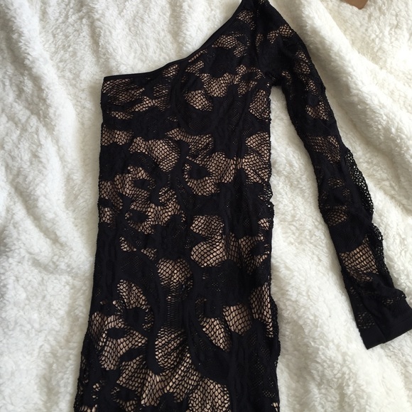 black lace Bebe dress