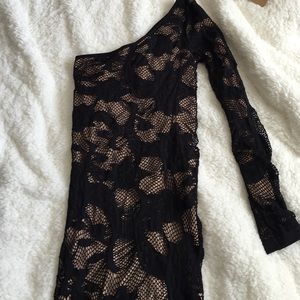 black lace Bebe dress