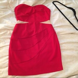 Strapless Red Bodycon Dress from ANGL