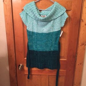 Multi-blue sweater dress