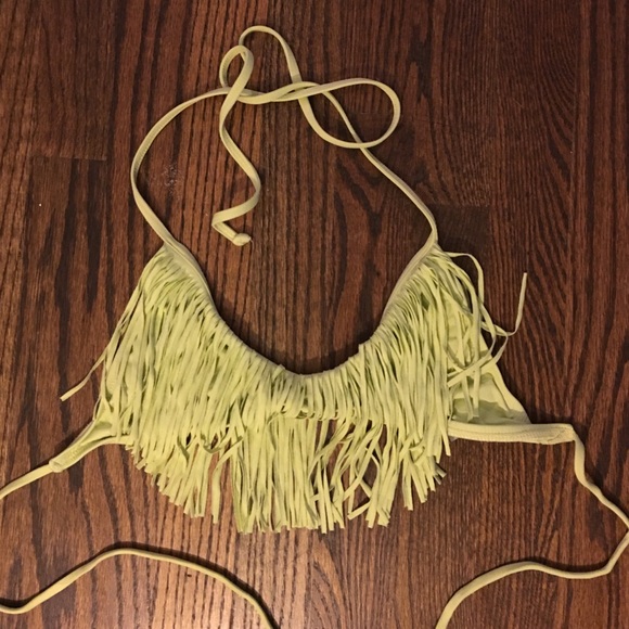 SOLD‼️L Space Audrey Fringe Lime Green Bikini