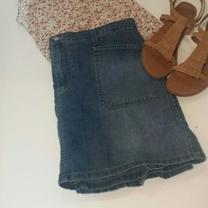 Denim mini "skort"