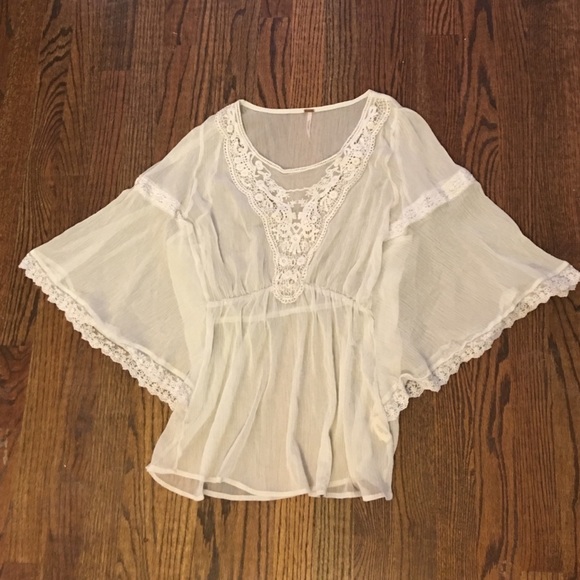 Free people bohemian lace tunic top medium