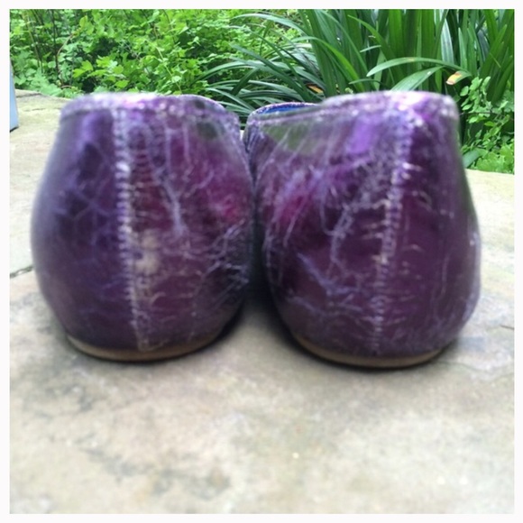 Faryl Robin purple crackled leather flats, NIB! - Picture 3 of 4
