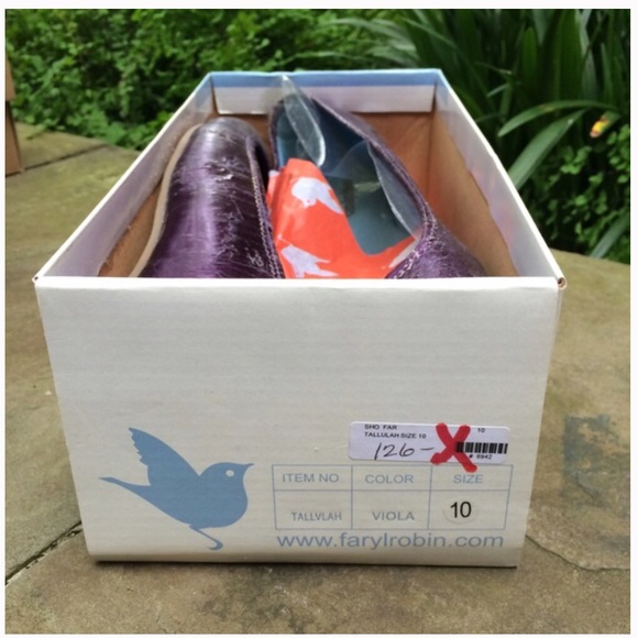 Faryl Robin purple crackled leather flats, NIB! - Picture 4 of 4