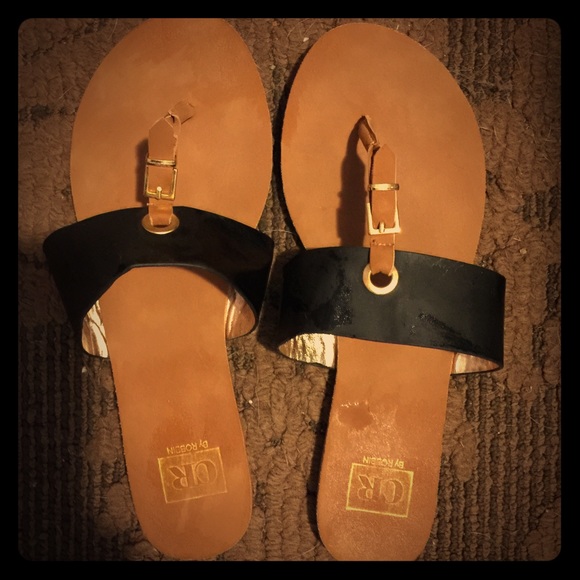 Black flip flops