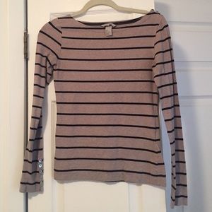 Tan Striped Top