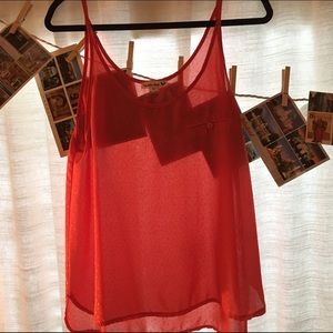 Orange & Gold Metallic Flowy Tank from ANGL
