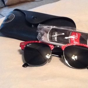 Black and red ray bans never worn