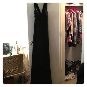 Calvin Klein long satin cross back gown size 16