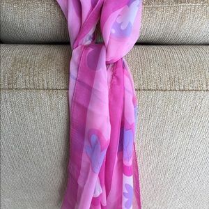 Long sheer scarf in pastels.