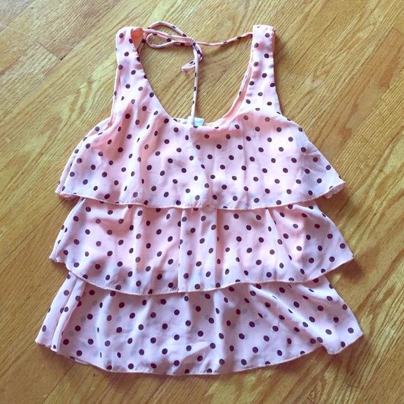 Peach polka dot tank