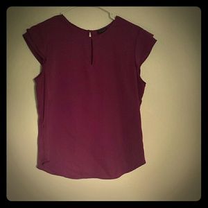 Ann Taylor wine color blouse with cap sleeves