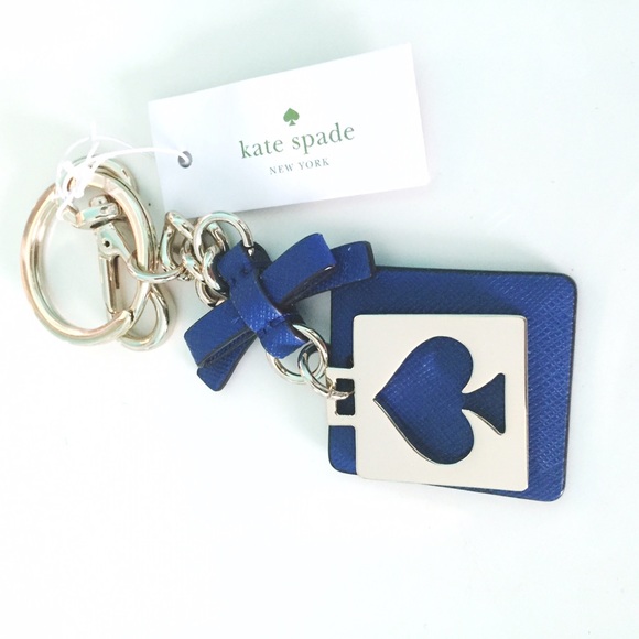 Kate spade 'cut out spade' navy keychain