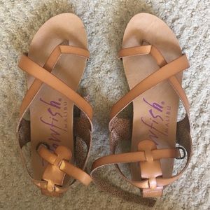 Brown leather sandals