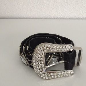 Kippy's Cow Hide Swarvoski Leather Belt