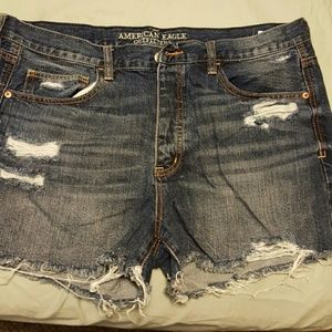 American Eagle destroyed denim shorts