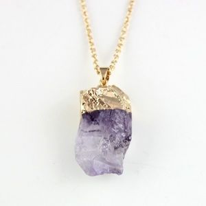 Gold Dipped Amethyst Necklace