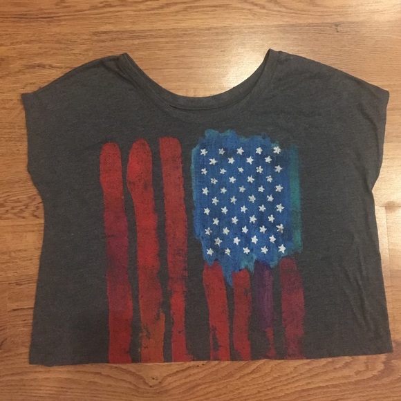 American flag graphic crop top
