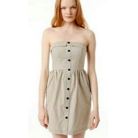 UO Cooperative Floral Lapel Strapless Dress - Picture 4 of 4