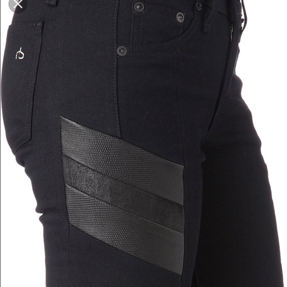 Rag & Bone/ JEAN Leather panel Halifax Moto jean