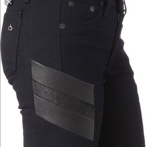Rag & Bone/ JEAN Leather panel Halifax Moto jean