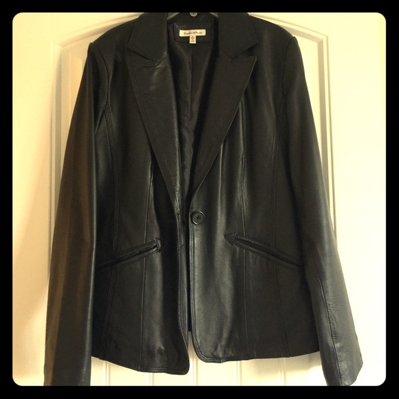Black leather blazer