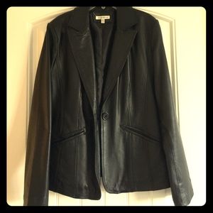 Black leather blazer