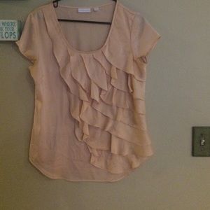 Ruffled light pink blouse