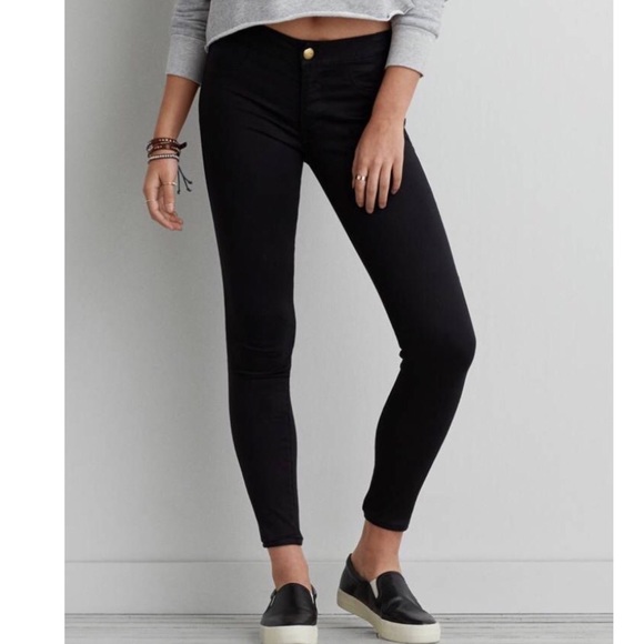 AE Black Sateen X Extreme Legging Size 6 Regular