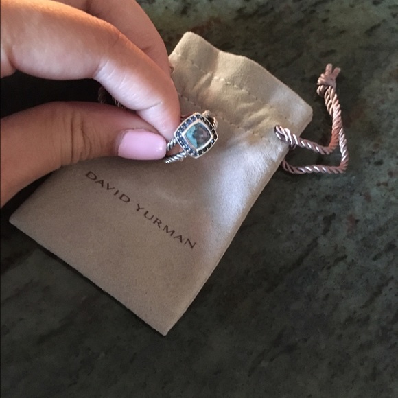 Beautiful David Yurman blue ring with sapphire
