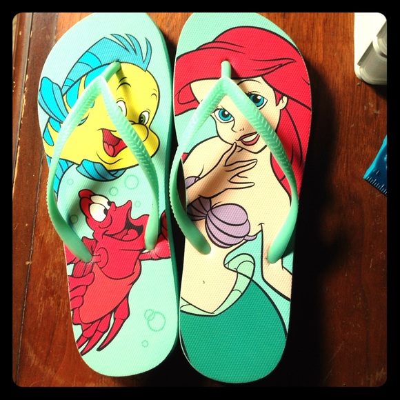 The Little Mermaid Flip Flops NWOT